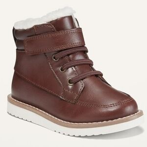 Faux-Leather Sherpa-Trim Boots for Toddler